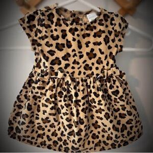 Adorable corduroy cheetah print Infant girls dress 6m